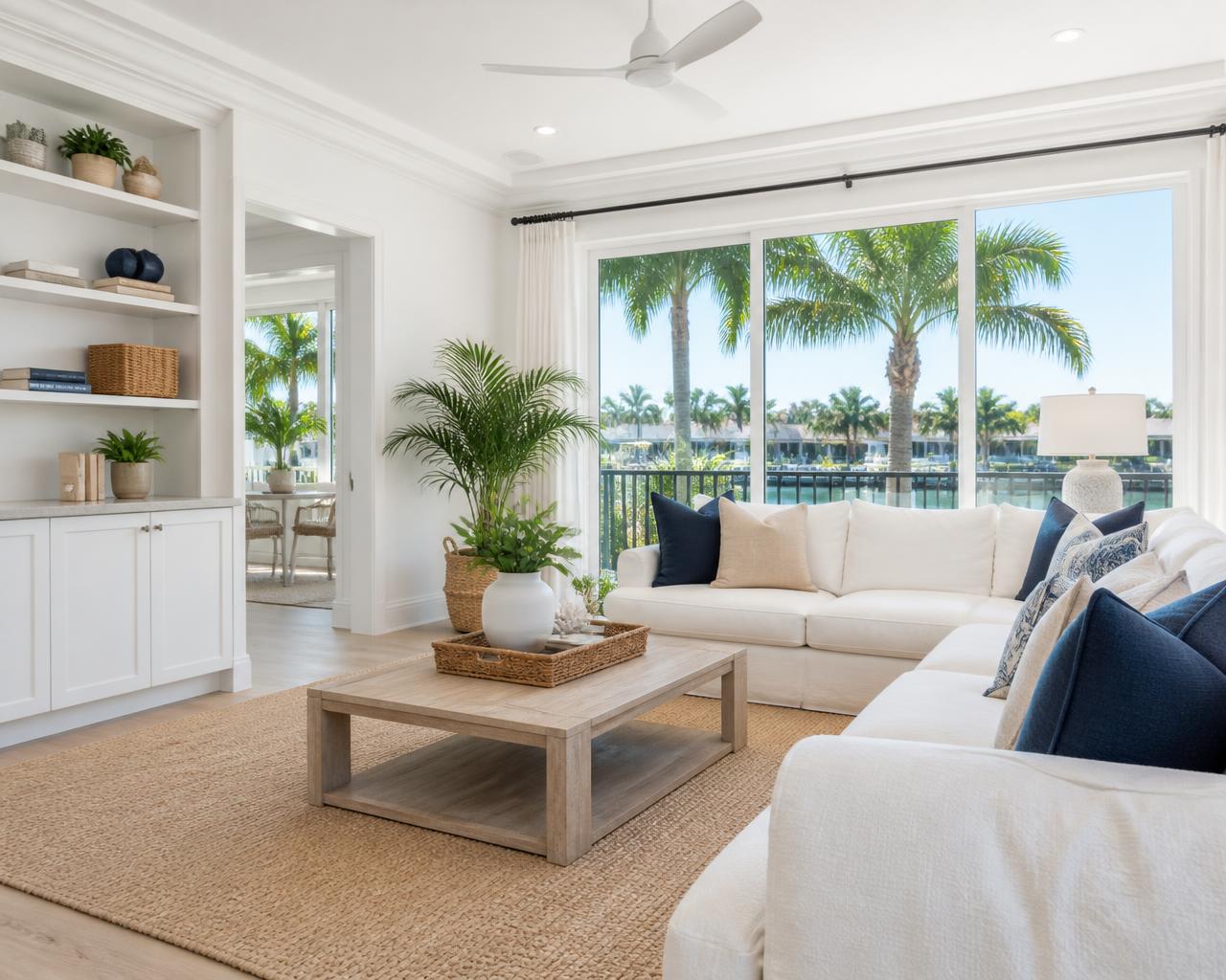 Bright, freshly cleaned living room in a Jacksonville home